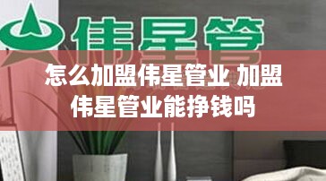 怎么加盟伟星管业 加盟伟星管业能挣钱吗