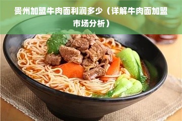 贵州加盟牛肉面利润多少（详解牛肉面加盟市场分析）