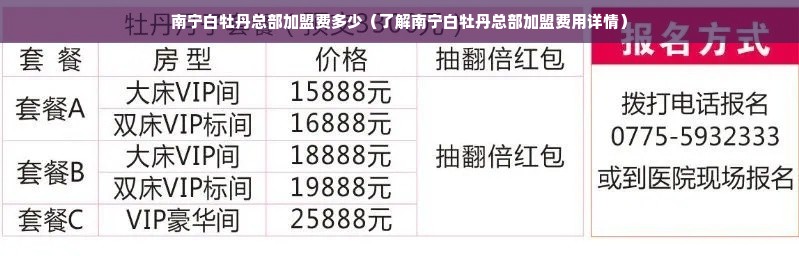 南宁白牡丹总部加盟费多少（了解南宁白牡丹总部加盟费用详情）