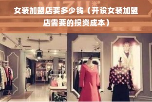 女装加盟店要多少钱（开设女装加盟店需要的投资成本）