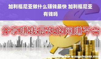 加利福尼亚做什么赚钱最快 加利福尼亚有钱吗