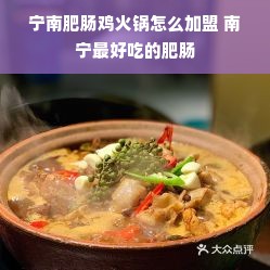 宁南肥肠鸡火锅怎么加盟 南宁最好吃的肥肠