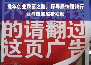 兔年创业致富之路，探寻最快赚钱行业与策略解析视频