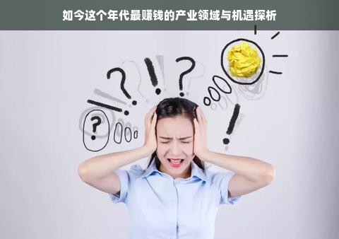 如今这个年代最赚钱的产业领域与机遇探析