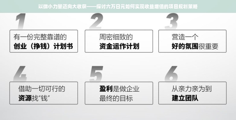 以微小力量迈向大收获——探讨六万日元如何实现收益增值的项目规划策略