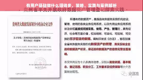 有用户基础做什么赚钱多，策略、实践与案例解析