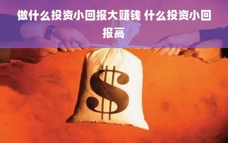 做什么投资小回报大赚钱 什么投资小回报高