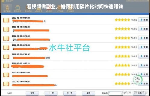 看视频做副业，如何利用碎片化时间快速赚钱