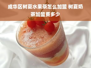 成华区树夏水果茶怎么加盟 树夏奶茶加盟费多少