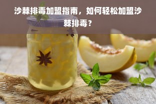 沙棘排毒加盟指南，如何轻松加盟沙棘排毒？