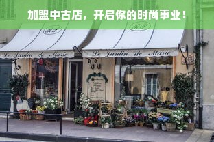 加盟中古店，开启你的时尚事业！