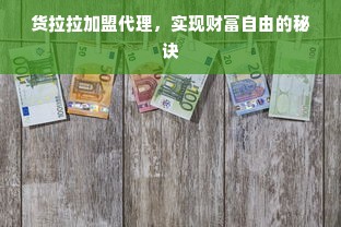 货拉拉加盟代理，实现财富自由的秘诀