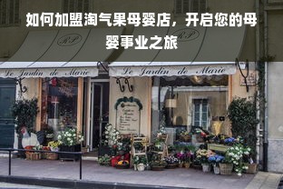 如何加盟淘气果母婴店，开启您的母婴事业之旅