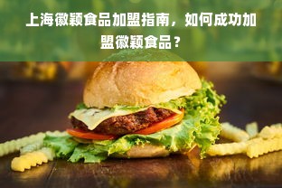 上海徽颖食品加盟指南，如何成功加盟徽颖食品？