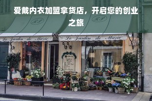 爱戴内衣加盟拿货店，开启您的创业之旅